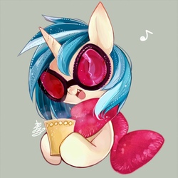 Size: 800x799 | Tagged: safe, artist:sibashen, dj pon-3, vinyl scratch, pony, g4, chocolate, clothes, cup, female, food, hot chocolate, scarf, solo