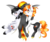 Size: 1024x859 | Tagged: safe, artist:itsizzybel, oc, oc only, oc:critical clown, bat pony, earth pony, pony, unicorn, female, male, mare, simple background, stallion, transparent background