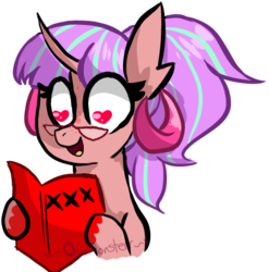Size: 463x469 | Tagged: safe, artist:oreomonsterr, oc, oc only, oc:lilin, demon pony, pony, heart eyes, simple background, solo, traditional art, transparent background, wingding eyes