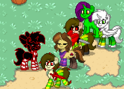 #1311620 - safe, oc, oc:caki, pony, pony town, asriel dreemurr, chara ...