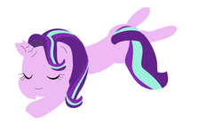 Size: 988x587 | Tagged: safe, starlight glimmer, pony, g4, female, prone, simple background, sleeping, solo, white background
