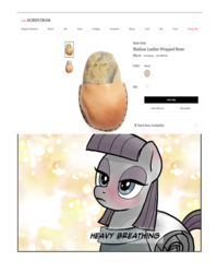 Size: 975x1223 | Tagged: safe, artist:pencils, edit, maud pie, earth pony, pony, comic:anon's pie adventure, g4, blushing, female, heavy breathing, mare, meme, rock, rock pouch, solo, that pony sure does love rocks