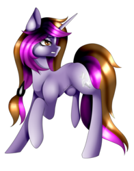 Size: 1199x1528 | Tagged: safe, artist:minelvi, oc, oc only, oc:symphony diamond, pony, unicorn, female, horn, looking back, mare, raised hoof, simple background, solo, transparent background, unicorn oc