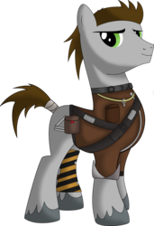 Size: 1365x2001 | Tagged: safe, artist:shardii, pony, axton, borderlands, borderlands 2, commando (borderlands 2), crossover, simple background, solo, transparent background