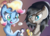 Size: 1752x1275 | Tagged: safe, artist:theclassicthinker, applejack, rarity, oc, oc:speedy sketch, oc:treble sketch, g4, female, figurine, lesbian, now kiss, ship:rarijack, shipper on deck, shipping