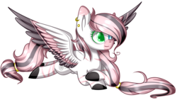 Size: 2560x1440 | Tagged: safe, artist:despotshy, oc, oc only, pegasus, pony, female, mare, prone, simple background, solo, transparent background