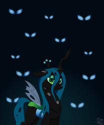 Size: 1024x1229 | Tagged: dead source, safe, artist:moonsolace, queen chrysalis, changeling, changeling queen, g4, female, glowing eyes