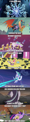 Size: 1280x5086 | Tagged: safe, edit, edited screencap, screencap, applejack, dragon lord torch, fluttershy, owlowiscious, pinkie pie, princess celestia, princess ember, rainbow dash, rarity, starlight glimmer, tree of harmony, twilight sparkle, alicorn, changeling, dragon, pony, a canterlot wedding, g4, gauntlet of fire, princess twilight sparkle (episode), the cutie re-mark, twilight's kingdom, caption, discovery family logo, mane six, meme, quote, royal guard, transformers: the last knight, twilight sparkle (alicorn)