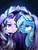 Size: 960x1280 | Tagged: safe, artist:kery87, starlight glimmer, trixie, pony, unicorn, g4, blushing, female, lesbian, magic, mare, rain, ship:startrix, shipping, telekinesis, wet