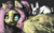 Size: 1024x640 | Tagged: safe, artist:vantabiack, angel bunny, fluttershy, g4, duo, grimdark source, looking at you, looking sideways, looking up