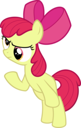 Size: 500x785 | Tagged: safe, artist:sollace, apple bloom, earth pony, pony, g4, .svg available, bipedal, derp, derp face, female, frown, glare, great moments in animation, show accurate, simple background, solo, transparent background, true form, vector, wat