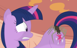 Size: 3567x2247 | Tagged: safe, artist:porygon2z, fuzzy legs, twilight sparkle, arachnid, pony, spider, unicorn, bridle gossip, g4, butt, cutie mark, drool, grimace, high res, plot, this will end in pain, this will end in tears, twibutt, vector