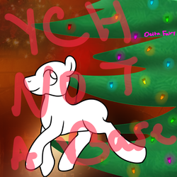 Size: 720x720 | Tagged: safe, artist:deltafairy, oc, oc only, oc:anon, pony, advertisement, any species, christmas, christmas lights, christmas tree, commission, hearth's warming eve, ornament, solo, tree, your character here