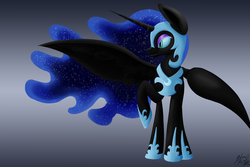 Size: 7500x5000 | Tagged: safe, artist:moonsolace, nightmare moon, alicorn, pony, g4, absurd resolution, female, raised hoof, solo