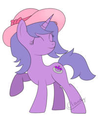 Size: 1700x2100 | Tagged: safe, artist:cloudy95, oc, oc only, oc:topaz, pony, unicorn, female, hat, mare, simple background, solo, transparent background