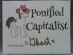 Size: 1005x754 | Tagged: safe, oc, oc only, pony, autograph, capitalist, ponified, solo, the man they call ghost, true capitalist radio