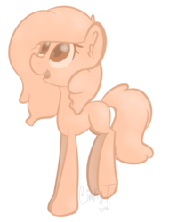 Size: 2189x2750 | Tagged: safe, artist:binkyt11, derpibooru exclusive, oc, oc only, goo pony, object pony, original species, balancing, colored pupils, cute, female, high res, looking up, medibang paint, open mouth, ponified, putty, raised leg, silly putty, simple background, smiling, solo, transparent background