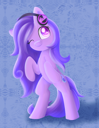 Size: 1024x1320 | Tagged: safe, artist:dusthiel, oc, oc only, oc:will o' wisp, earth pony, pony, female, headphones, mare, rearing, solo