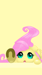 Size: 1000x1800 | Tagged: safe, artist:cocopommel, fluttershy, pegasus, pony, g4, cute, female, looking at you, multiple variants, phone wallpaper, shyabetes, simple background, solo, yellow background