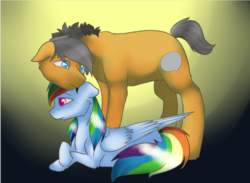 Size: 787x577 | Tagged: safe, artist:prismaticdragontamer, quibble pants, rainbow dash, g4, male, miscarriage, ship:quibbledash, shipping, straight