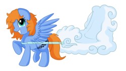 Size: 2519x1416 | Tagged: safe, artist:pridark, oc, oc only, oc:quick trip, pegasus, pony, cloud taxi, cute, female, mare, simple background, smiling, solo, taxi, transparent background