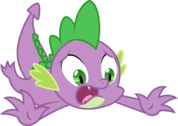 Size: 4225x3001 | Tagged: safe, artist:cloudy glow, spike, dragon, g4, secret of my excess, .ai available, falling, fangs, high res, male, open mouth, simple background, solo, transparent background, vector