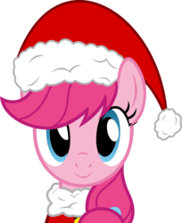 Size: 6979x8544 | Tagged: safe, artist:pink1ejack, part of a set, applejack, pinkie pie, pony, g4, absurd resolution, female, fusion, hat, looking at you, santa hat, simple background, solo, transparent background