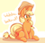 Size: 1280x1240 | Tagged: safe, artist:graphene, applejack, earth pony, pony, g4, female, impossibly large ears, silly, silly pony, sitting, solo, who's a silly pony