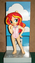 Size: 472x850 | Tagged: safe, sunset shimmer, equestria girls, g4, body swap, clothes, doll, equestria girls minis, female, head swap, makinami mari illustrious, neon genesis evangelion, solo, swimsuit, toy