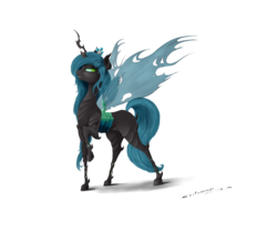 Size: 2600x2250 | Tagged: safe, artist:skitsroom, queen chrysalis, changeling, changeling queen, g4, crown, female, high res, jewelry, regalia, simple background, solo, transparent background