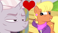 Size: 1600x900 | Tagged: safe, edit, edited screencap, screencap, ms. harshwhinny, zesty gourmand, pony, totally legit recap, g4, crack shipping, female, harshzesty, lesbian, shipping, shipping domino