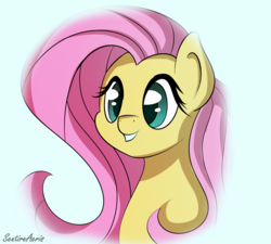 Size: 2217x1997 | Tagged: safe, artist:sentireaeris, fluttershy, pony, g4, 30 minute art challenge, bust, colored pupils, female, painttoolsai, portrait, simple background, smiling, solo, white background