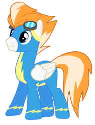 Size: 3600x4720 | Tagged: safe, artist:philipp04, fire streak, pegasus, pony, absurd resolution, clothes, goggles, male, simple background, solo, stallion, transparent background, wonderbolts, wonderbolts uniform