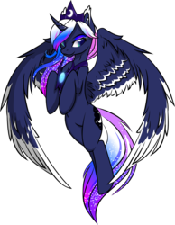 Size: 3000x3869 | Tagged: safe, artist:up1ter, princess luna, alicorn, pony, g4, female, flying, high res, mare, simple background, solo, transparent background