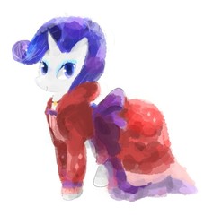 Size: 548x603 | Tagged: safe, artist:laurasrxfgcc, rarity, pony, g4, clothes, dress, female, looking at you, simple background, solo, white background