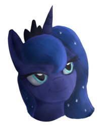 Size: 1024x1155 | Tagged: safe, artist:foxhatart, princess luna, pony, g4, bust, female, portrait, simple background, solo, transparent background