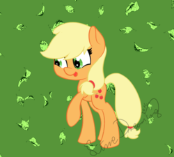 Size: 556x500 | Tagged: safe, artist:limedreaming, applejack, earth pony, pony, g4, female, leaf, solo