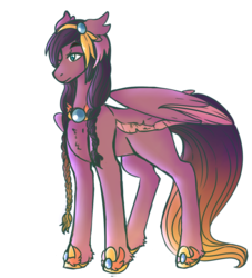 Size: 1000x1100 | Tagged: safe, artist:cinnamonsparx, oc, oc only, pegasus, pony, braid, female, mare, simple background, solo, transparent background