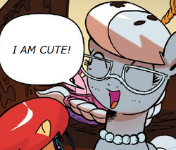 Size: 468x398 | Tagged: safe, artist:ponygoddess, edit, idw, prancy drew, silver spoon, pony, g4, captain obvious, duh, truth