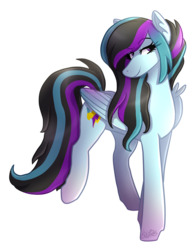 Size: 1402x1800 | Tagged: safe, artist:monnarcha, oc, oc only, oc:rosalina skies, pegasus, pony, female, mare, simple background, smiling, solo, transparent background