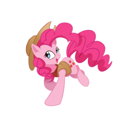 Size: 1200x1200 | Tagged: safe, artist:l8lhh8086, pinkie pie, earth pony, pony, g4, magical mystery cure, clothes, country pie, female, hat, shirt, simple background, solo, swapped cutie marks, transparent background, vest