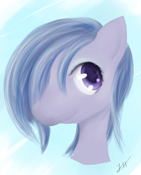 Size: 1217x1508 | Tagged: safe, artist:dashy21, marble pie, earth pony, pony, g4, bust, female, hair over one eye, looking at you, portrait, smiling, solo