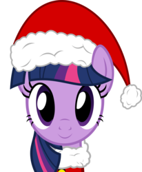 Size: 6979x8464 | Tagged: safe, artist:pink1ejack, part of a set, twilight sparkle, pony, g4, absurd resolution, clothes, cute, female, hat, looking at you, santa hat, scarf, simple background, solo, transparent background, twiabetes