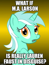 Size: 600x800 | Tagged: safe, lyra heartstrings, g4, conspiracy lyra, exploitable meme, meme, meta