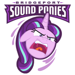 Size: 988x988 | Tagged: safe, artist:lyraheartstrngs, starlight glimmer, g4, ahl, bridgeport sound tigers, female, hockey, logo, logo parody, solo