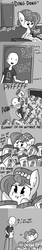 Size: 792x4752 | Tagged: safe, artist:tjpones, oc, oc only, oc:brownie bun, oc:richard, human, horse wife, avalanche, bait and switch, comic, cute, dialogue, food, grayscale, horse taxes, monochrome, peanut butter