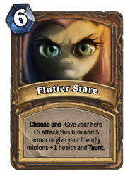 Size: 400x543 | Tagged: safe, artist:grissaecrim, fluttershy, g4, card, crossover, detailed, hearthstone, the stare, trading card