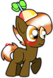 Size: 762x1121 | Tagged: safe, artist:pinklapinkster, button mash, g4, blushing, colt, foal, hat, male, propeller hat, simple background, solo, transparent background