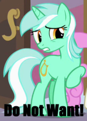 Size: 230x320 | Tagged: safe, lyra heartstrings, g4, do not want, image macro, meme, reaction image