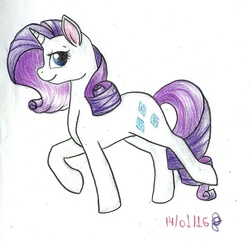 Size: 978x949 | Tagged: safe, artist:twixyamber, rarity, g4, female, solo, traditional art